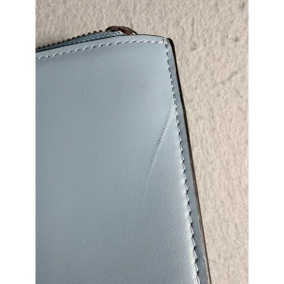 COACH Nina Large Light Blue Bag Classy Elegant Leather Purse - Picture 3 of 9